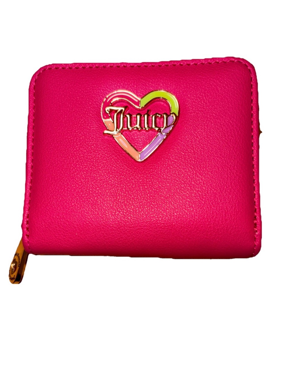Juicy Couture "Love Mode" Enamelled Heart 💜 ❤️ 🩷 zip-around wallet
